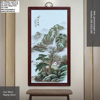 TRANH SỨ VẼ TAY TRUNG QUỐC - KHUNG GỖ